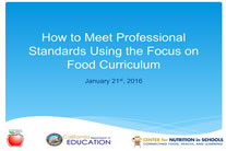 Pro standards focus on food.