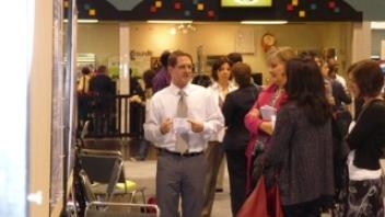 CNS researcher Eric Hazzard with his poster at Experimental Biology.