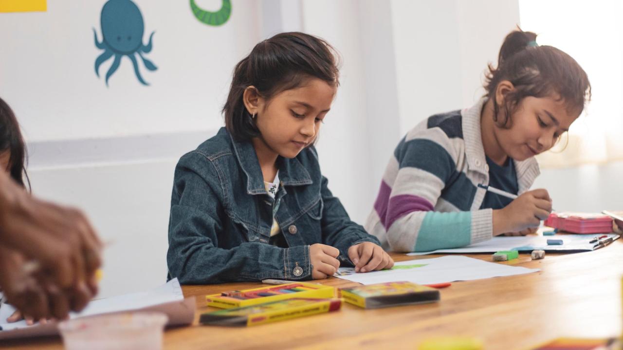 children in classrooms